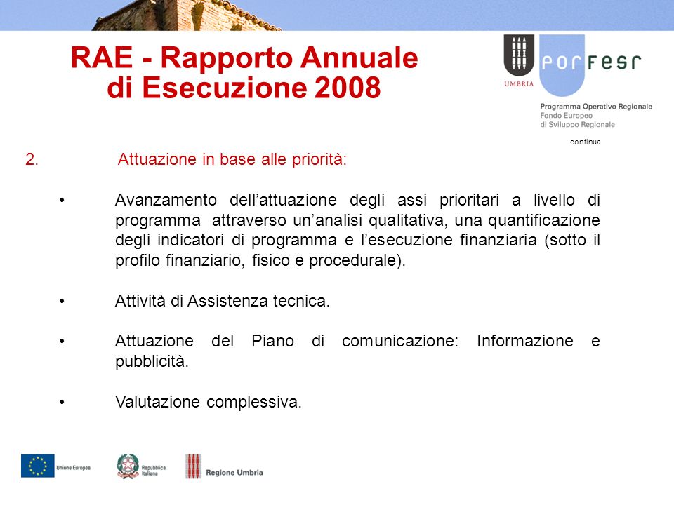 RAE - Rapporto Annuale di Esecuzione 2008 continua 2.