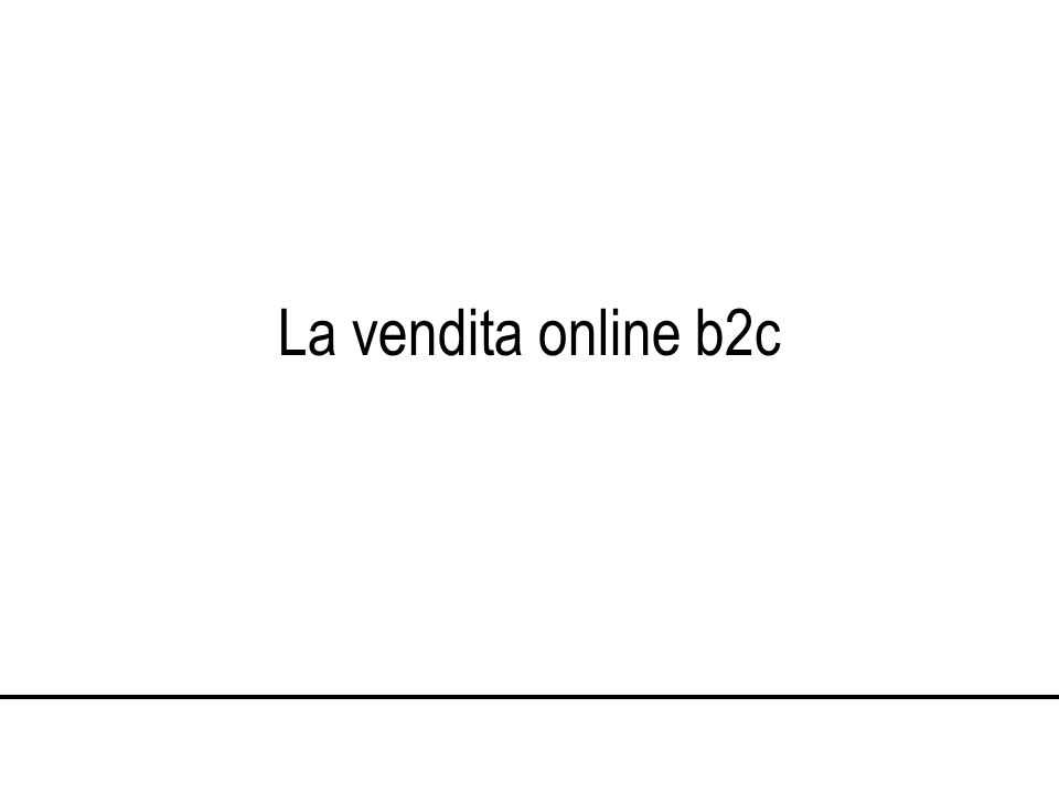 La vendita online b2c