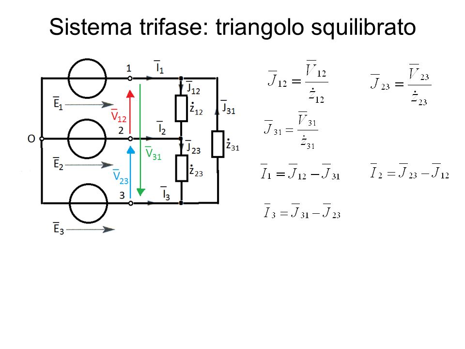 Sistema trifase: triangolo squilibrato