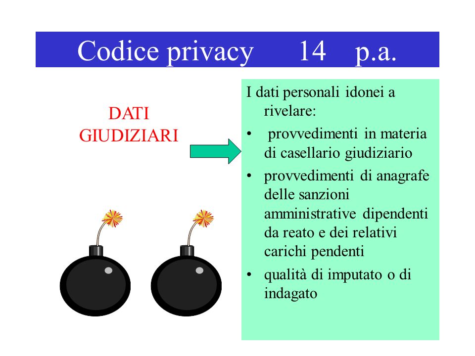 Codice privacy 14 p.a.