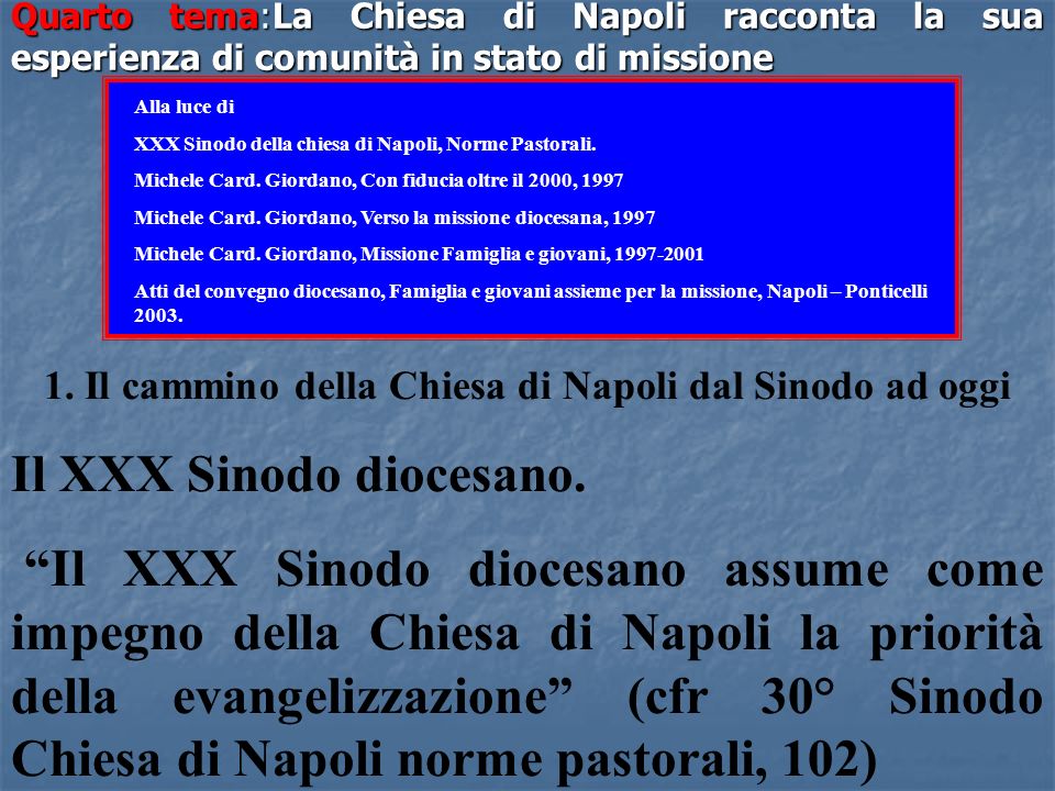 Alla luce di XXX Sinodo della chiesa di Napoli, Norme Pastorali.