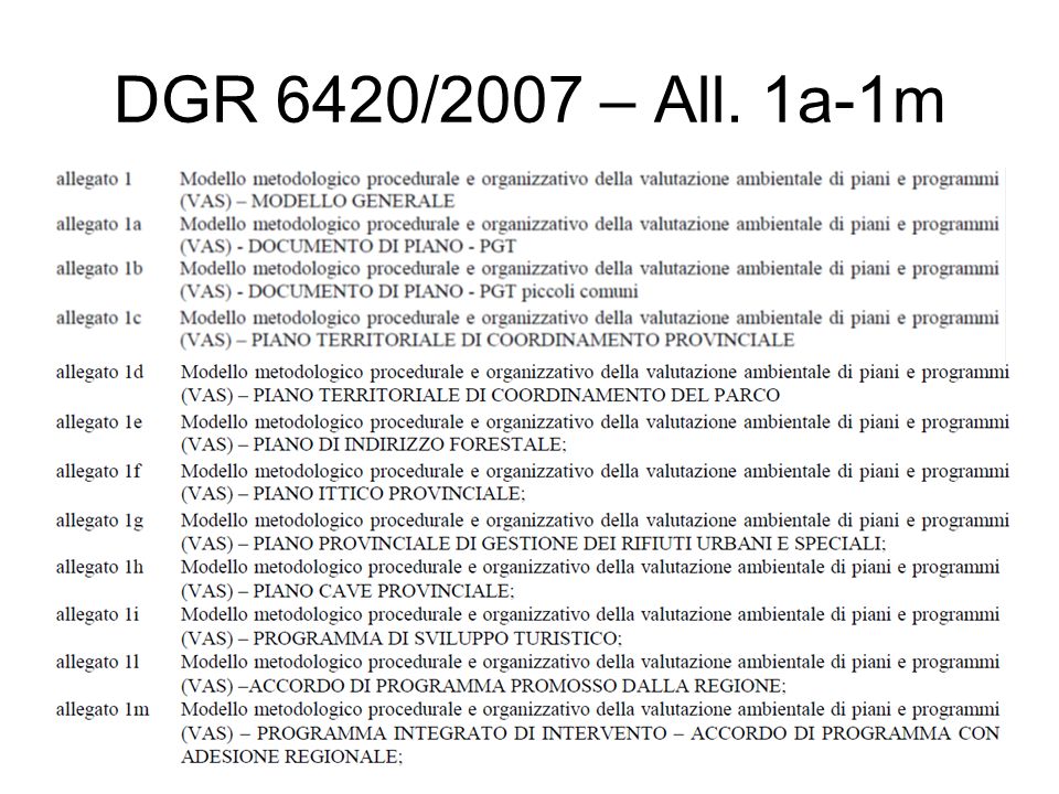 DGR 6420/2007 – All. 1a-1m