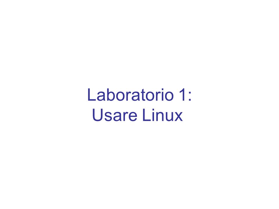 Laboratorio 1: Usare Linux