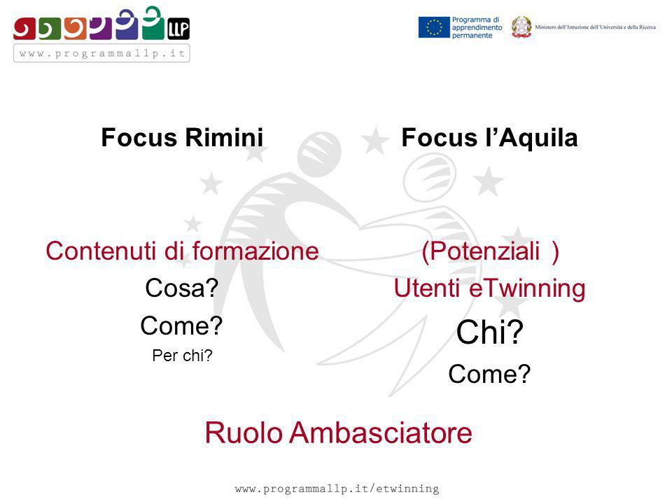 Focus Rimini Contenuti di formazione Cosa. Come. Per chi.