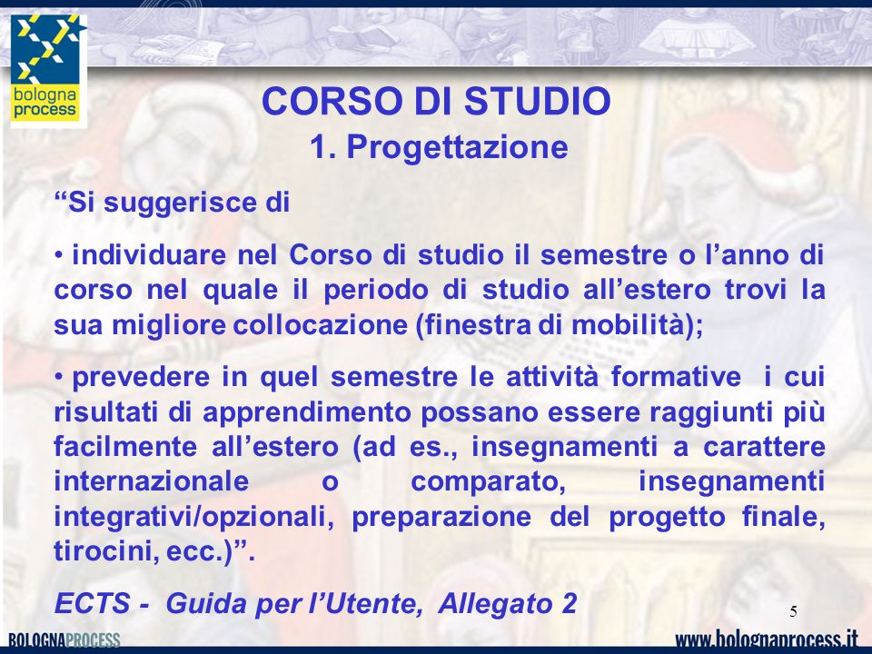 5 CORSO DI STUDIO 1.