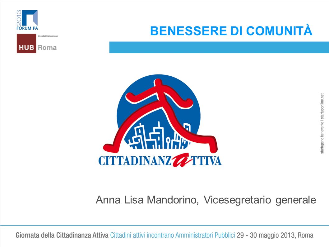 BENESSERE DI COMUNITÀ LOGO Anna Lisa Mandorino, Vicesegretario generale