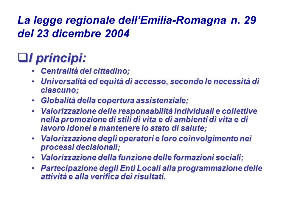 La legge regionale dellEmilia-Romagna n.