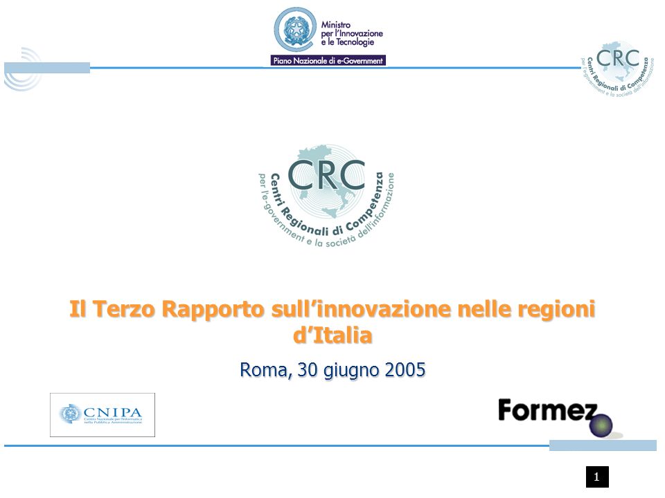 1 Il Terzo Rapporto sullinnovazione nelle regioni dItalia Roma, 30 giugno 2005