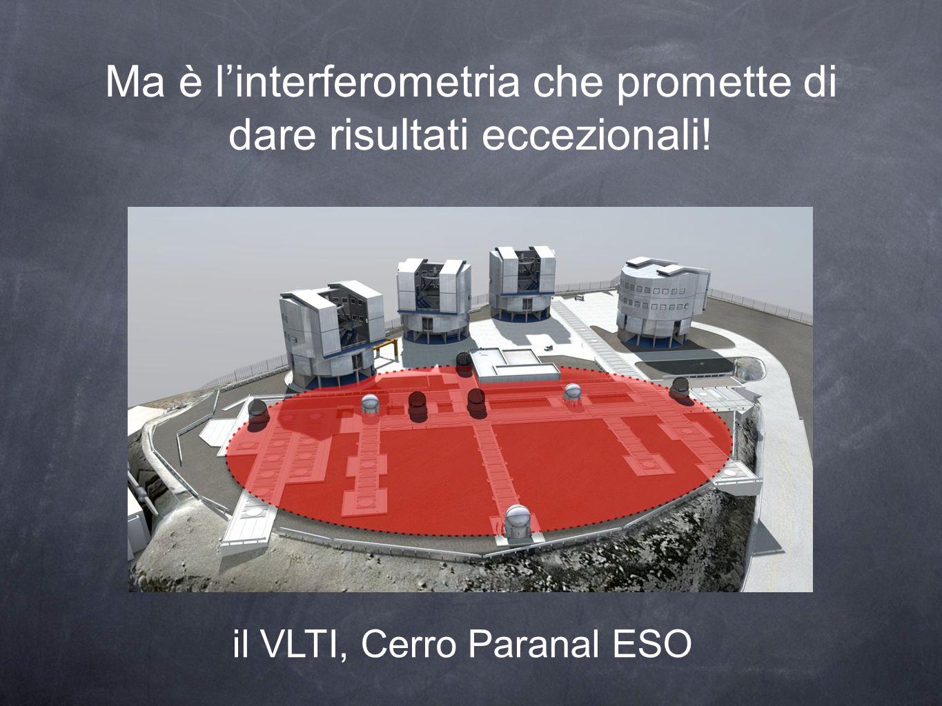 Ma è linterferometria che promette di dare risultati eccezionali! il VLTI, Cerro Paranal ESO