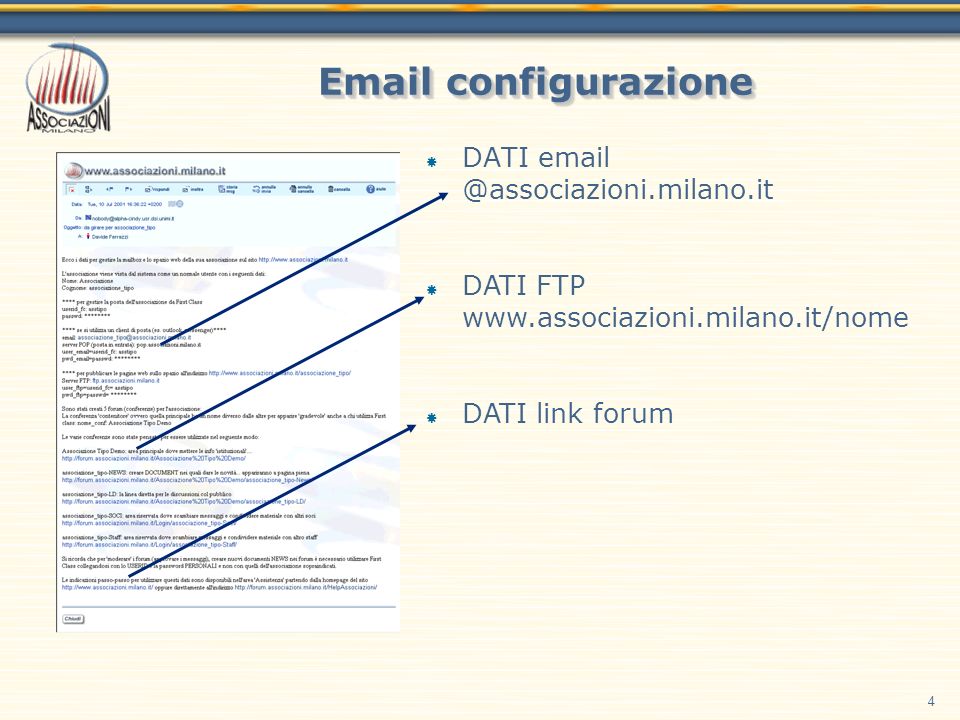 4  configurazione DATI DATI FTP   DATI link forum
