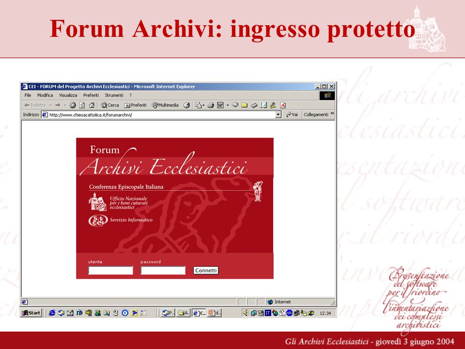 Forum Archivi: ingresso protetto