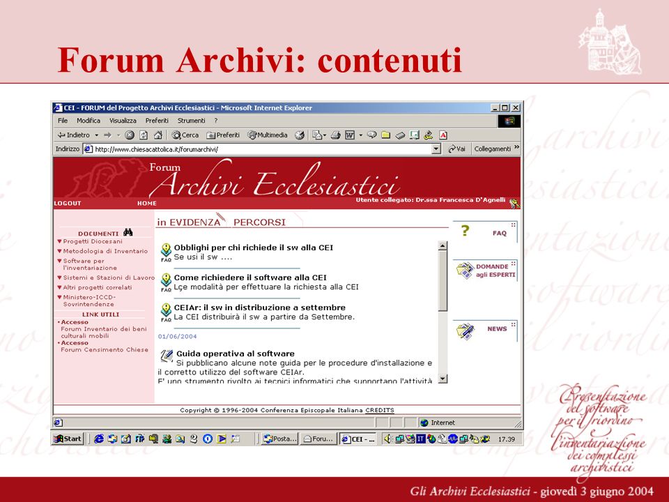 Forum Archivi: contenuti