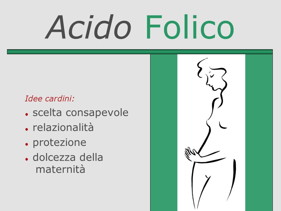 Acido Folico Idee cardini: scelta consapevole relazionalità protezione dolcezza della maternità