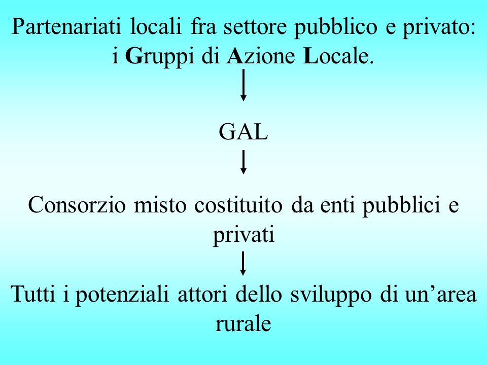 Partenariati locali fra settore pubblico e privato: i Gruppi di Azione Locale.