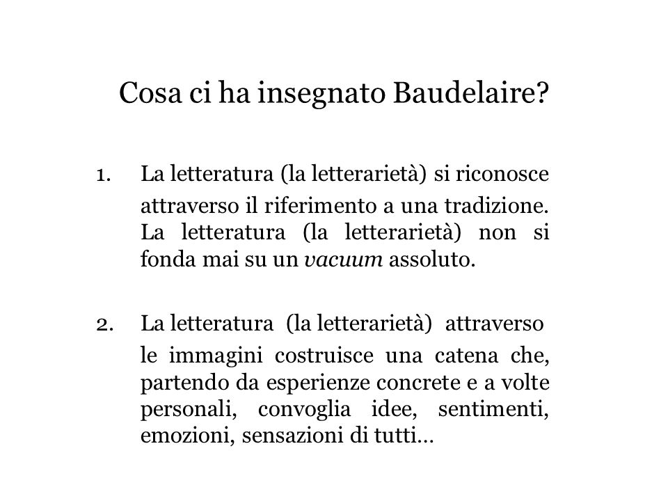 Cosa ci ha insegnato Baudelaire.