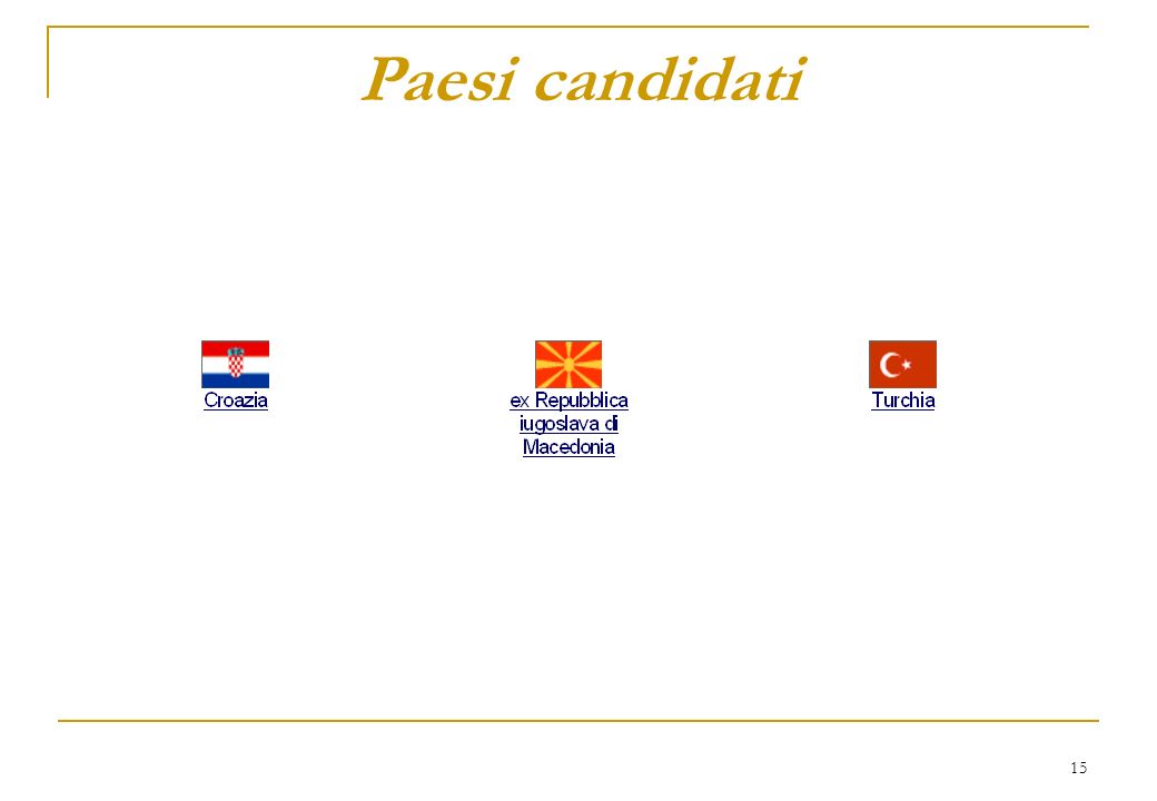 15 Paesi candidati