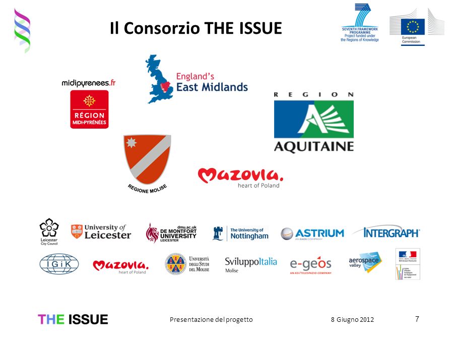 Il Consorzio THE ISSUE 7 8 Giugno 2012Presentazione del progetto