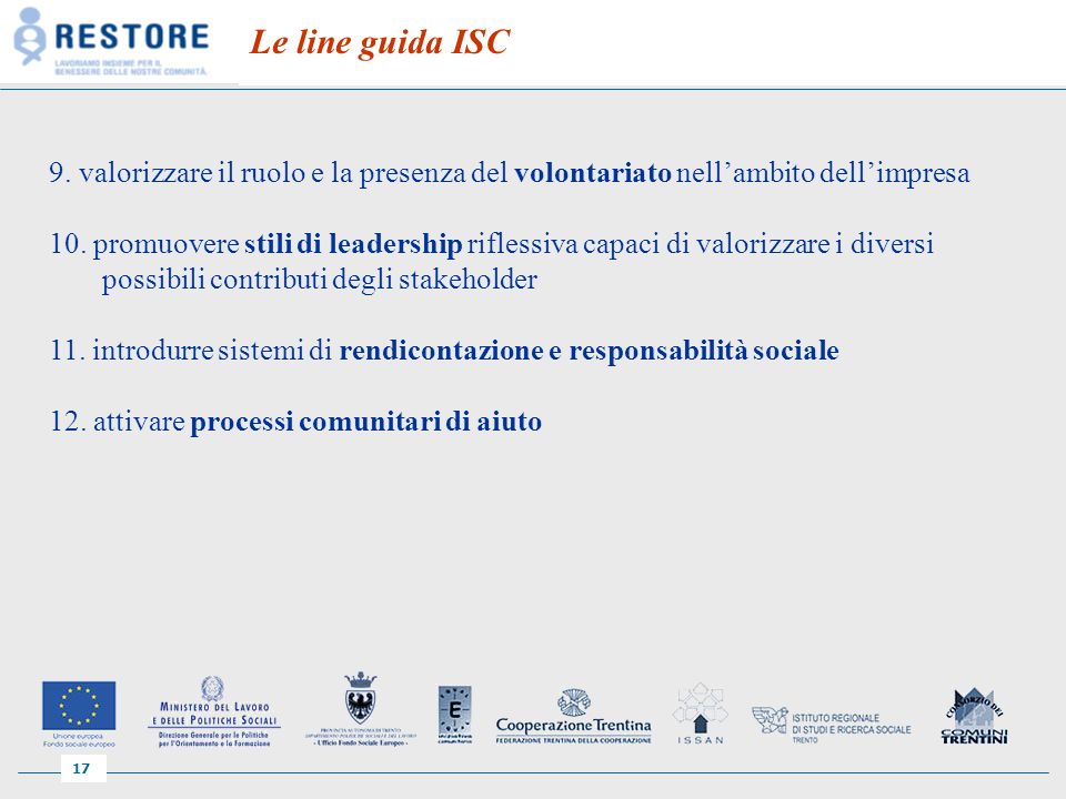 17 Le line guida ISC 9.