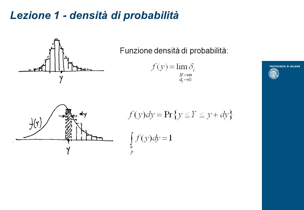 Funzione densità di probabilità: Lezione 1 - densità di probabilità
