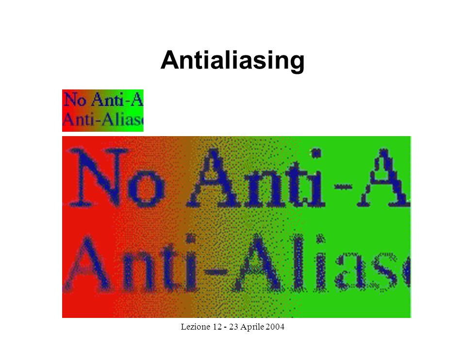 Lezione Aprile 2004 Antialiasing
