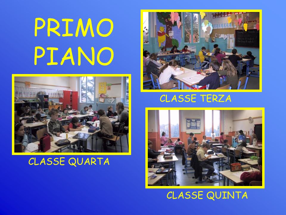 PRIMO PIANO CLASSE QUINTA CLASSE QUARTA CLASSE TERZA