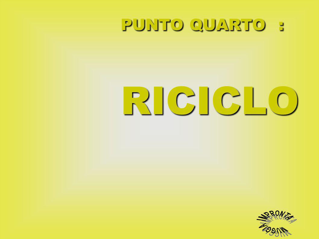 PUNTO QUARTO : RICICLO RICICLO