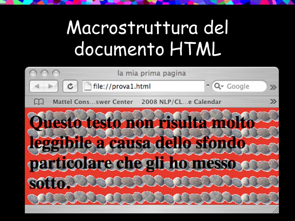 Macrostruttura del documento HTML