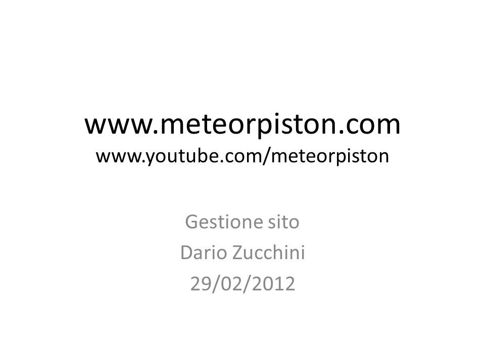 Gestione sito Dario Zucchini 29/02/2012