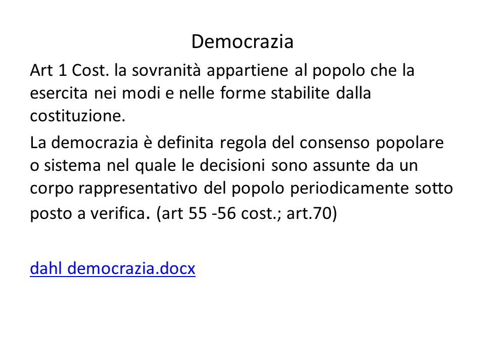 Democrazia Art 1 Cost.