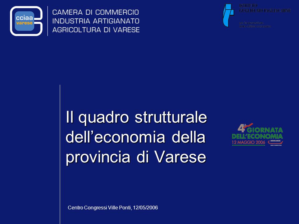 Centro Congressi Ville Ponti, 12/05/2006 Il quadro strutturale delleconomia della provincia di Varese