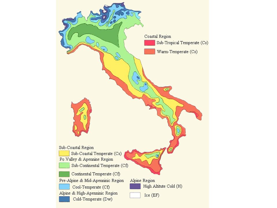 Природные зоны и их основные особенности италии. Природные зоны Италии карта. Климатическая карта Италии. Климатические зоны Италии карта. Климатические пояса Италии карта.