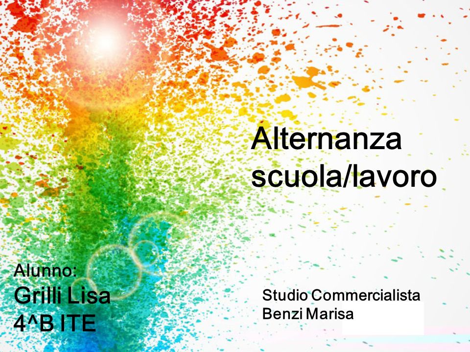Alternanza scuola/lavoro Alunno: Grilli Lisa 4^B ITE Studio Commercialista Benzi Marisa