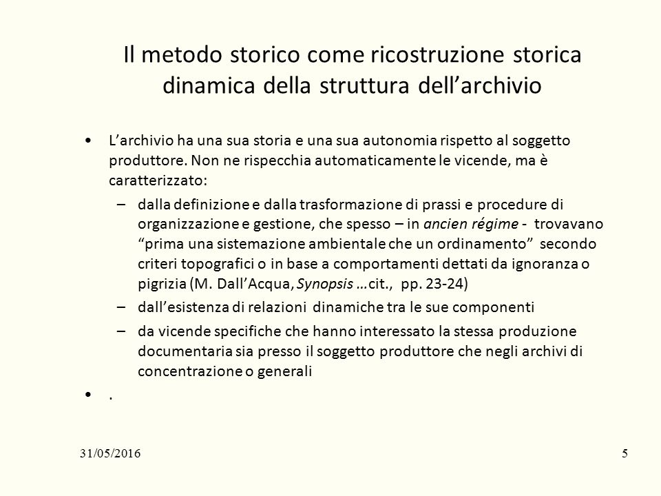 31 05 20161 ARCHIVISTICA GENERALE Modulo 8 La descrizione