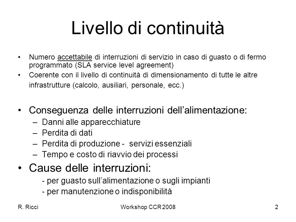 Affidabilità e continuità degli impianti elettrici per i centri di ... Calcolo costo impianto elettrico