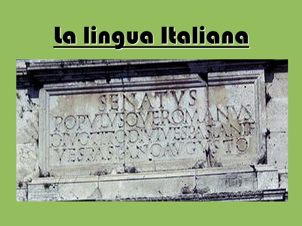La lingua Italiana