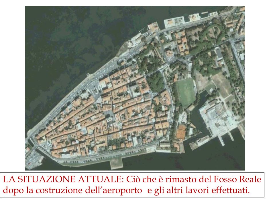LA SITUAZIONE ATTUALE: Ciò che è rimasto del Fosso Reale dopo la costruzione dell’aeroporto e gli altri lavori effettuati.