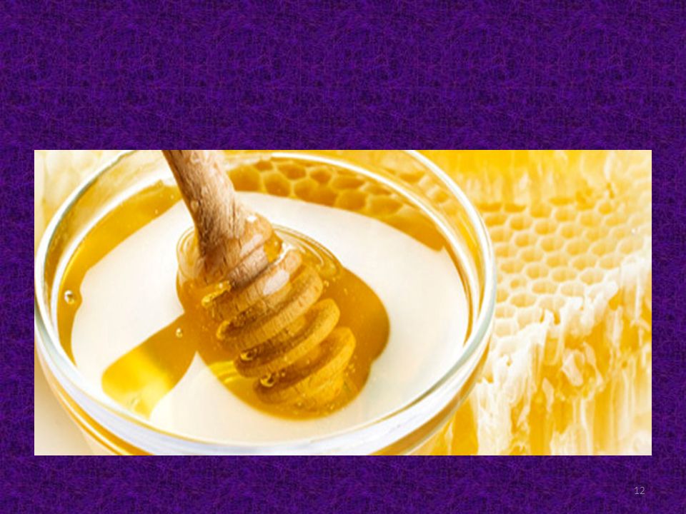 I principali componenti del miele sono: glucosio fruttosio acqua polline Il miele ha un’azione antibatterica.