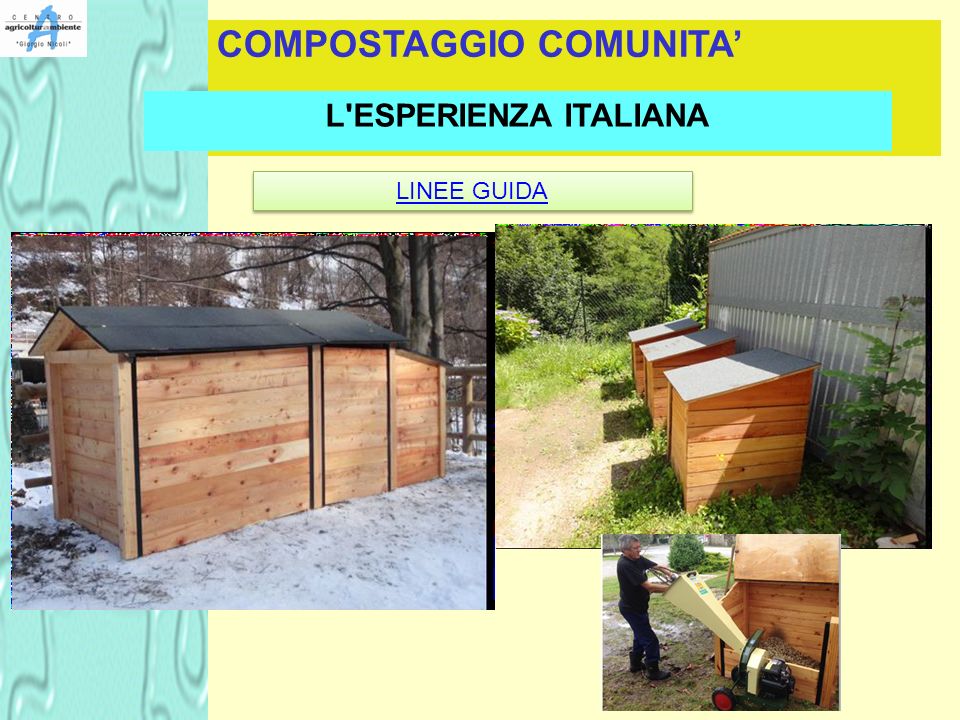 COMPOSTAGGIO COMUNITA’ L ESPERIENZA ITALIANA LINEE GUIDA
