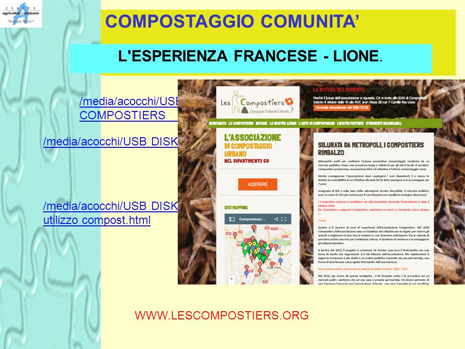 COMPOSTAGGIO COMUNITA’ L ESPERIENZA FRANCESE - LIONE.