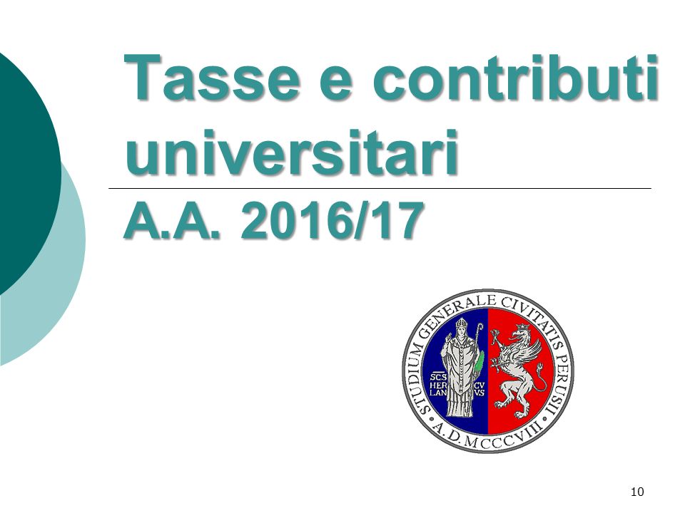 Tasse e contributi universitari A.A. 2016/17 10