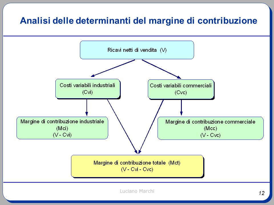 12 Luciano Marchi Analisi delle determinanti del margine di contribuzione