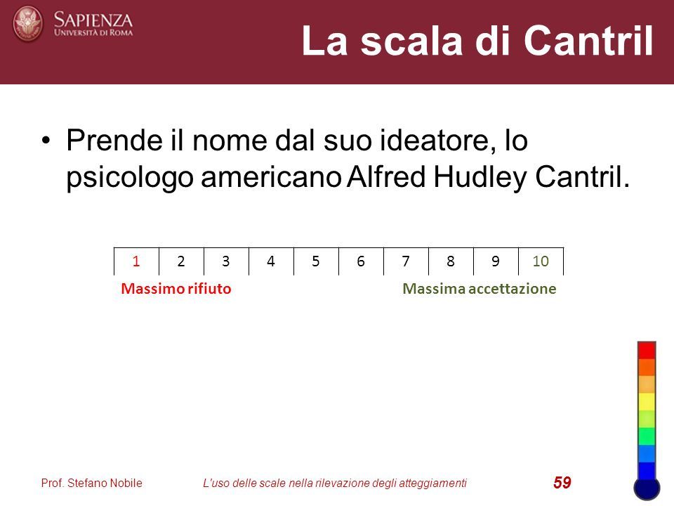 La scala di Cantril Prende il nome dal suo ideatore, lo psicologo americano Alfred Hudley Cantril.
